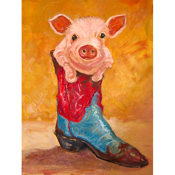 Pig in a Boot - Canvas Print